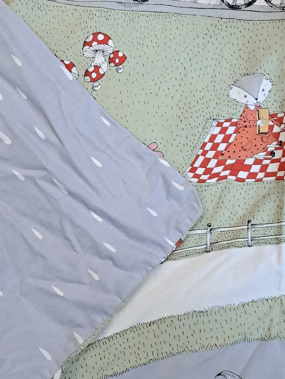 IKEA UtelekTwin Duvet Cover Trains Planes Animals Sun/Rain Whimsical